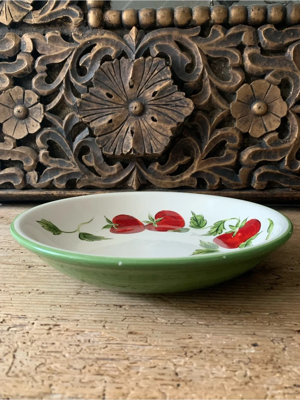 2 Crate & Barrel Tomato Vine Ceramic Pasta Bowls Plates Dishes Portugal 9